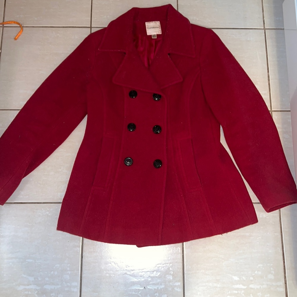 Red peacoat